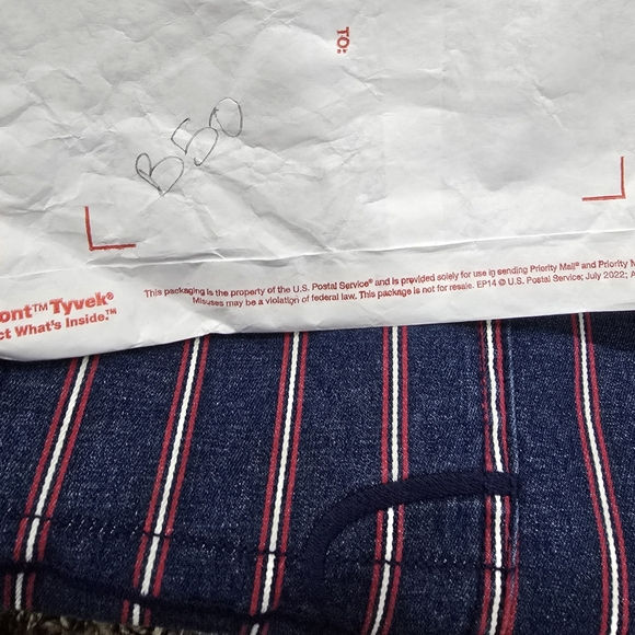 American Eagle Super Stretch Hi-Rise Denim Mini Skirt Red Stripe Size 10 NWOT - Picture 8 of 8